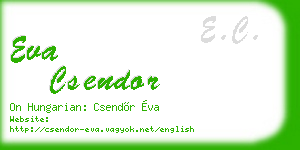 eva csendor business card
